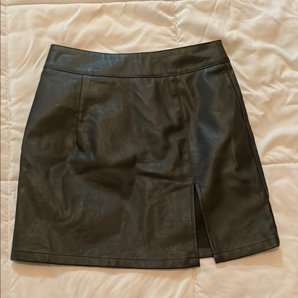 Black Leather Mini Skirt